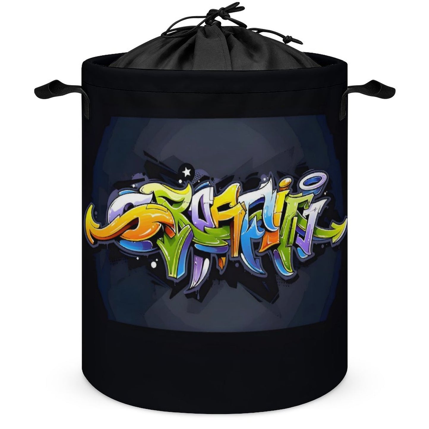 COLORFUL GRAFFITI Drawstring collapsible Laundry Basket