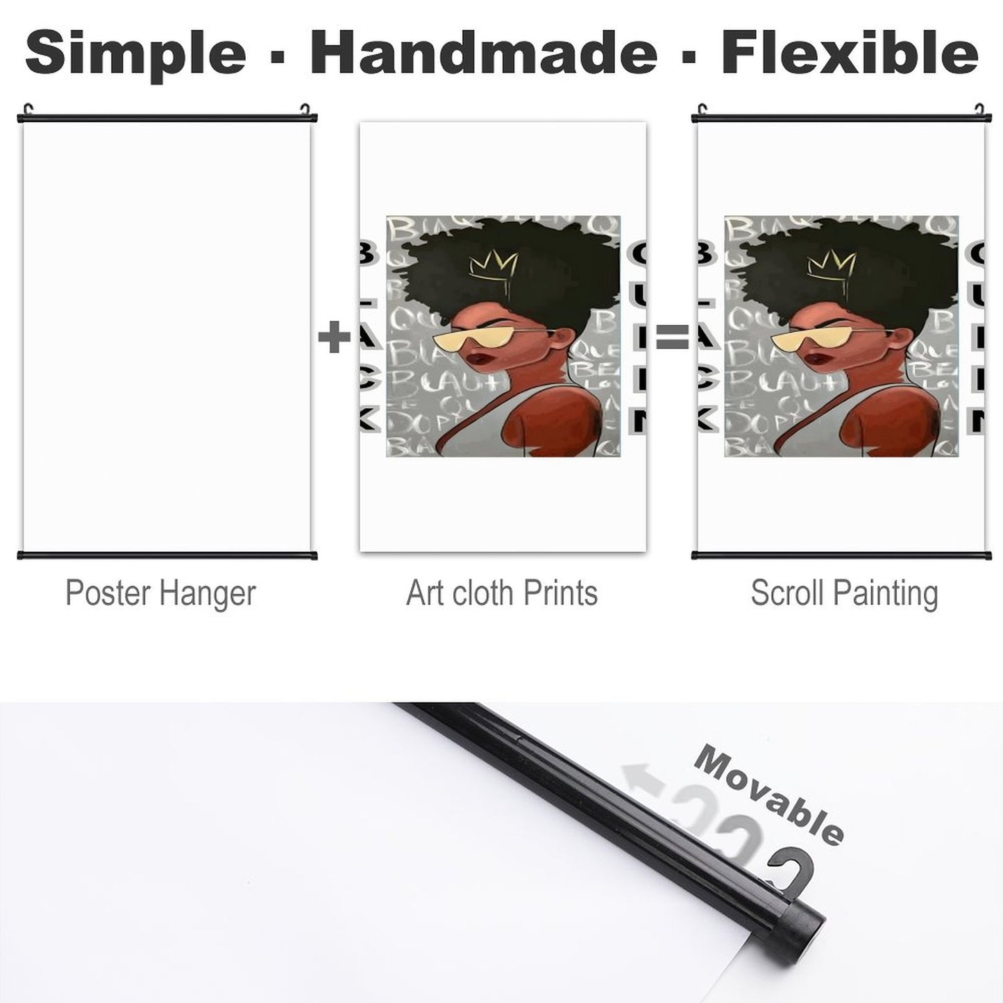 Canvas Hanging Poster with Scrolls-16"x24"/ 40x60cm
