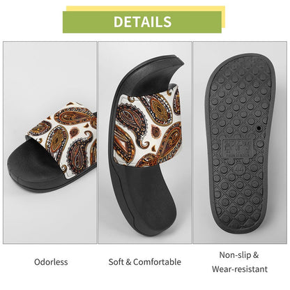 ORANGE PAISLEY  Unisex PVC Slippers or Slides
