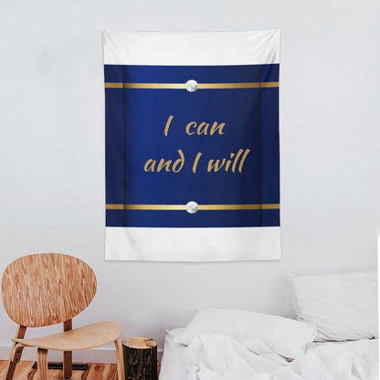 Wall Art with Vertical Tapestry