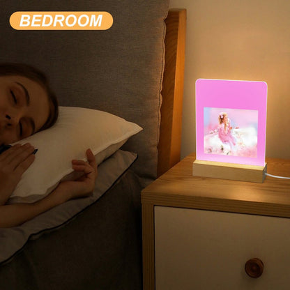 Acrylic Night Light with Wooden Base