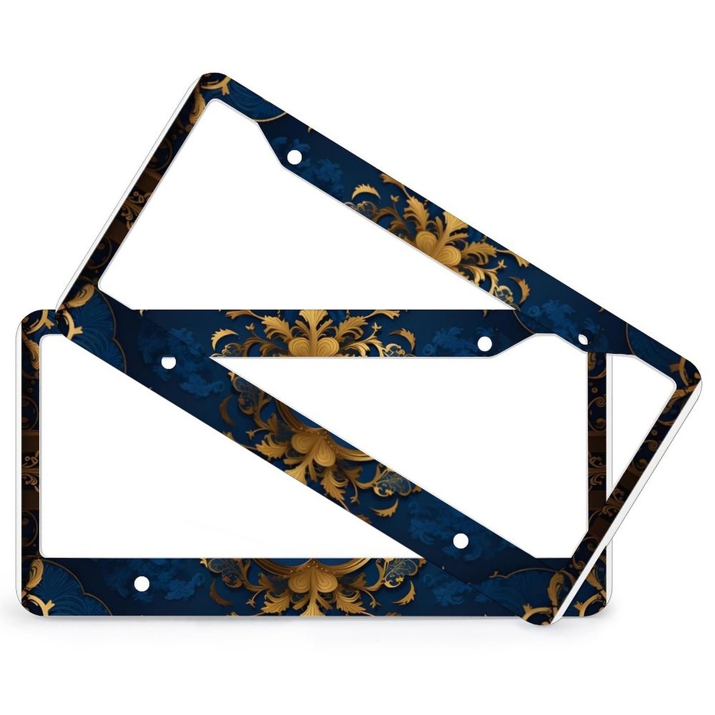 License Plate Frames with 4 Round Holes (1 Pair)