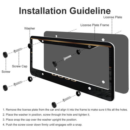 License Plate Frames with 4 Round Holes (1 Pair)
