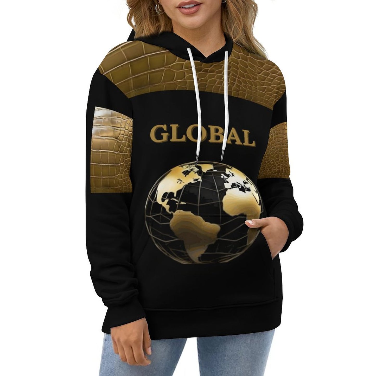 230gsm Lady Hoodie with Double-layer Cap (All-Over Printing)