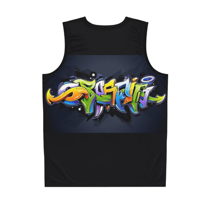COLORFUL GRAFFITI UNISEX Basketball Jersey-Match to Long Loose Shorts (XS-2XL)