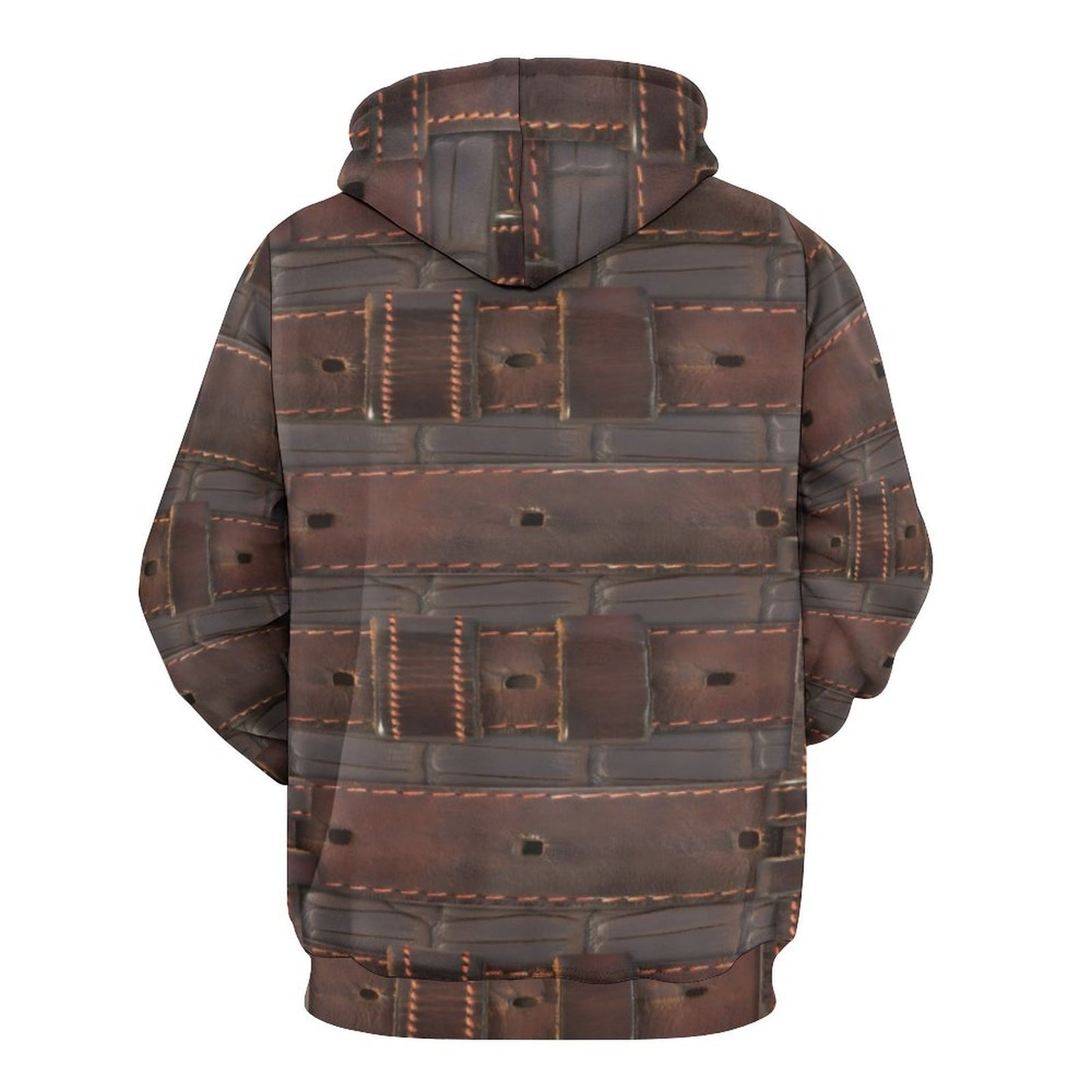 RUGGED LEATHER BUCKLE Print Hoodie for Women with Double-layer Cap-SMALL-6XL