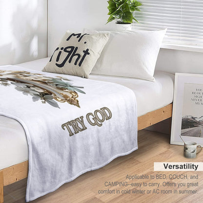 280gsm Flannel Blanket-70"x80" (Dual-sided Printing)-TRY GOD
