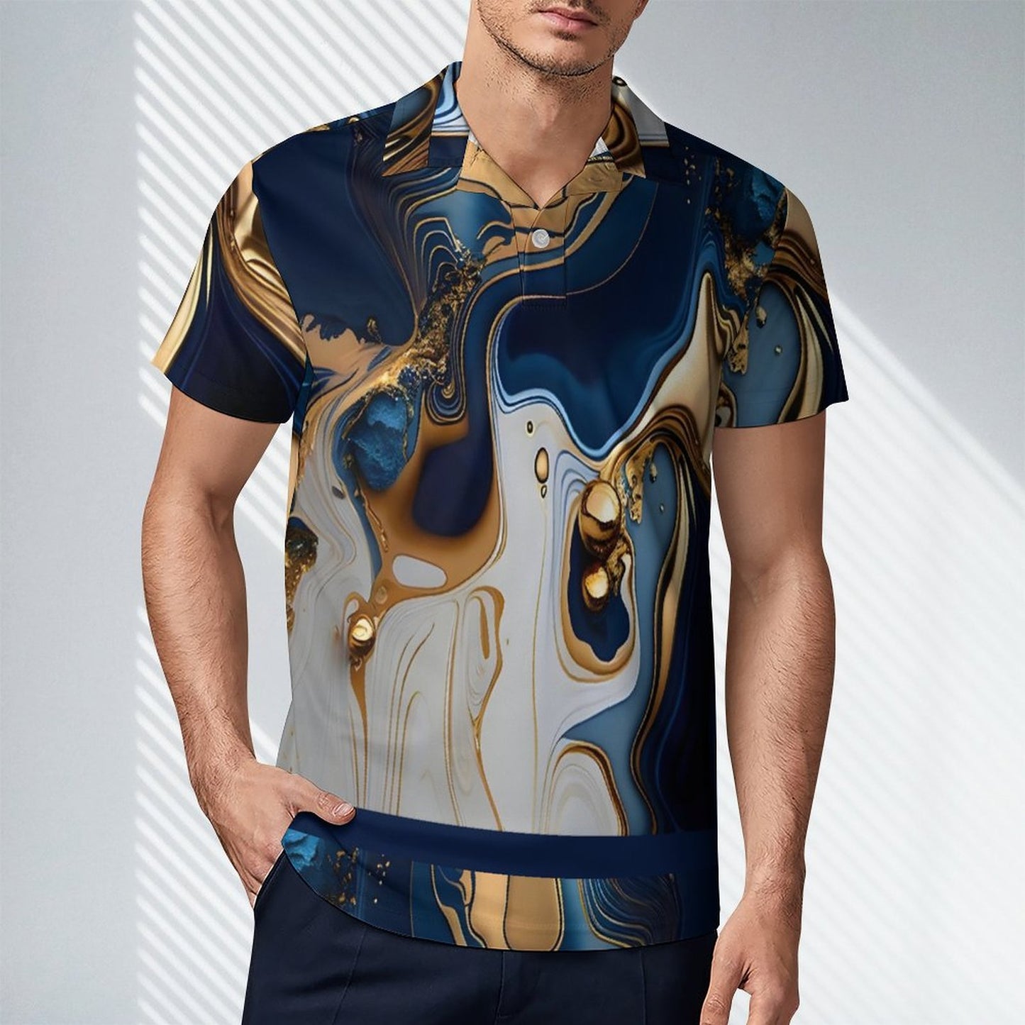 Short Sleeve Men's POLO T-shirt (All-Over Printing)