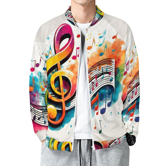 MUSIC GRAFFITI Raglan Zipper Jacket-SMALL-5XL