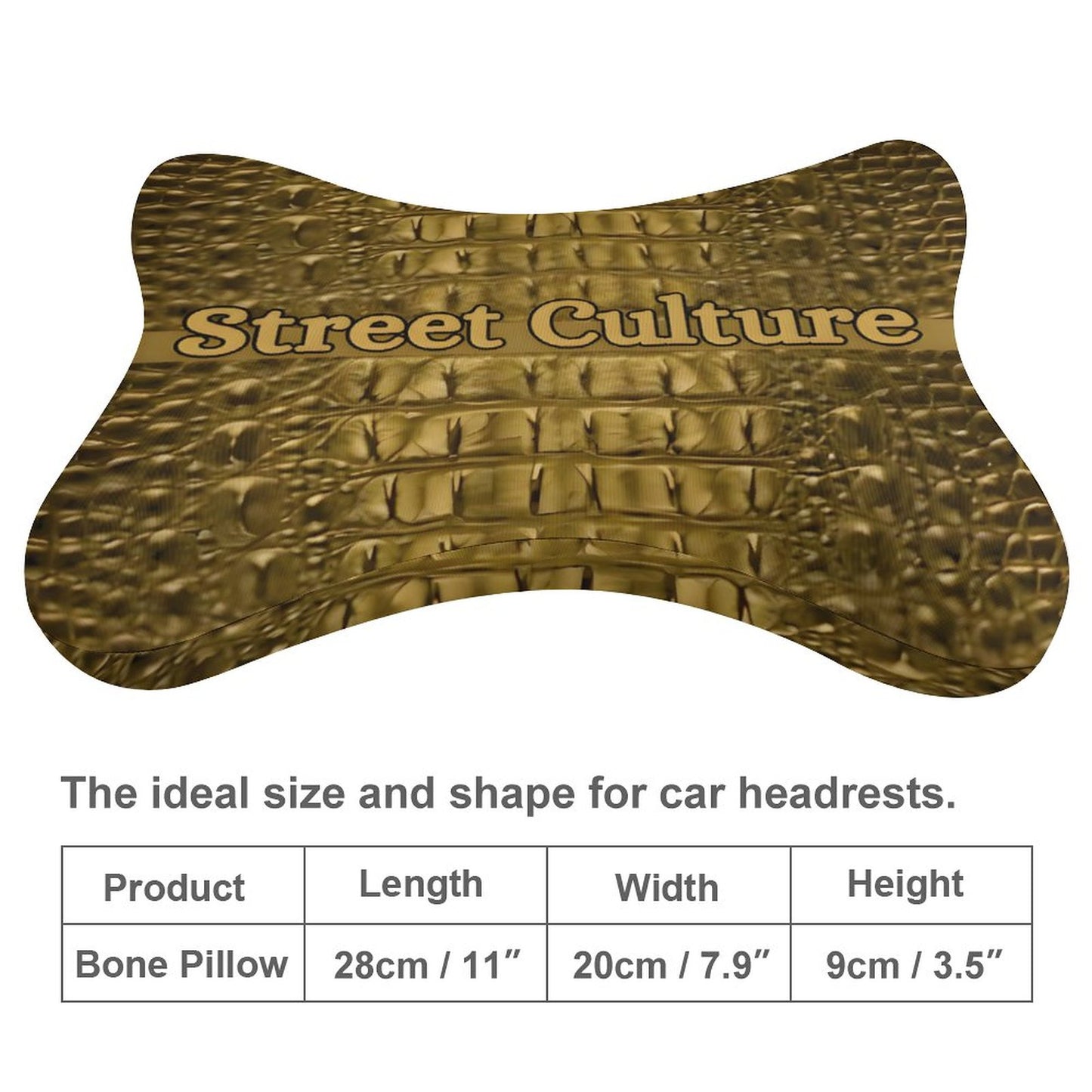 STREET CULTURE Alligator MEMORY FOAM Car Pillow (high-quality softness)