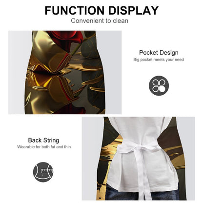 ROSE IN GOLD Adult Apron with Pocket