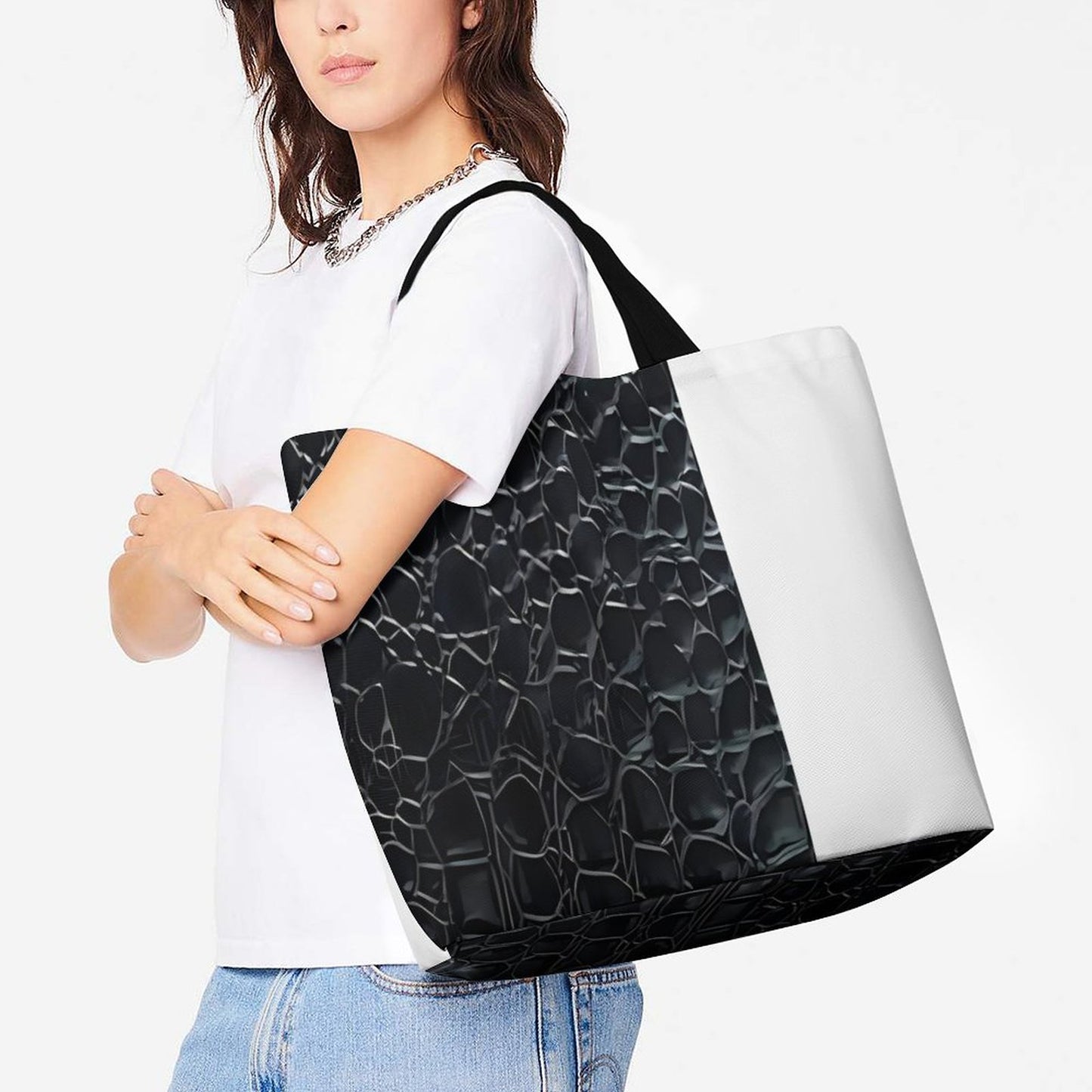 Large One Shoulder Shopping Bag (All-Over Printing)