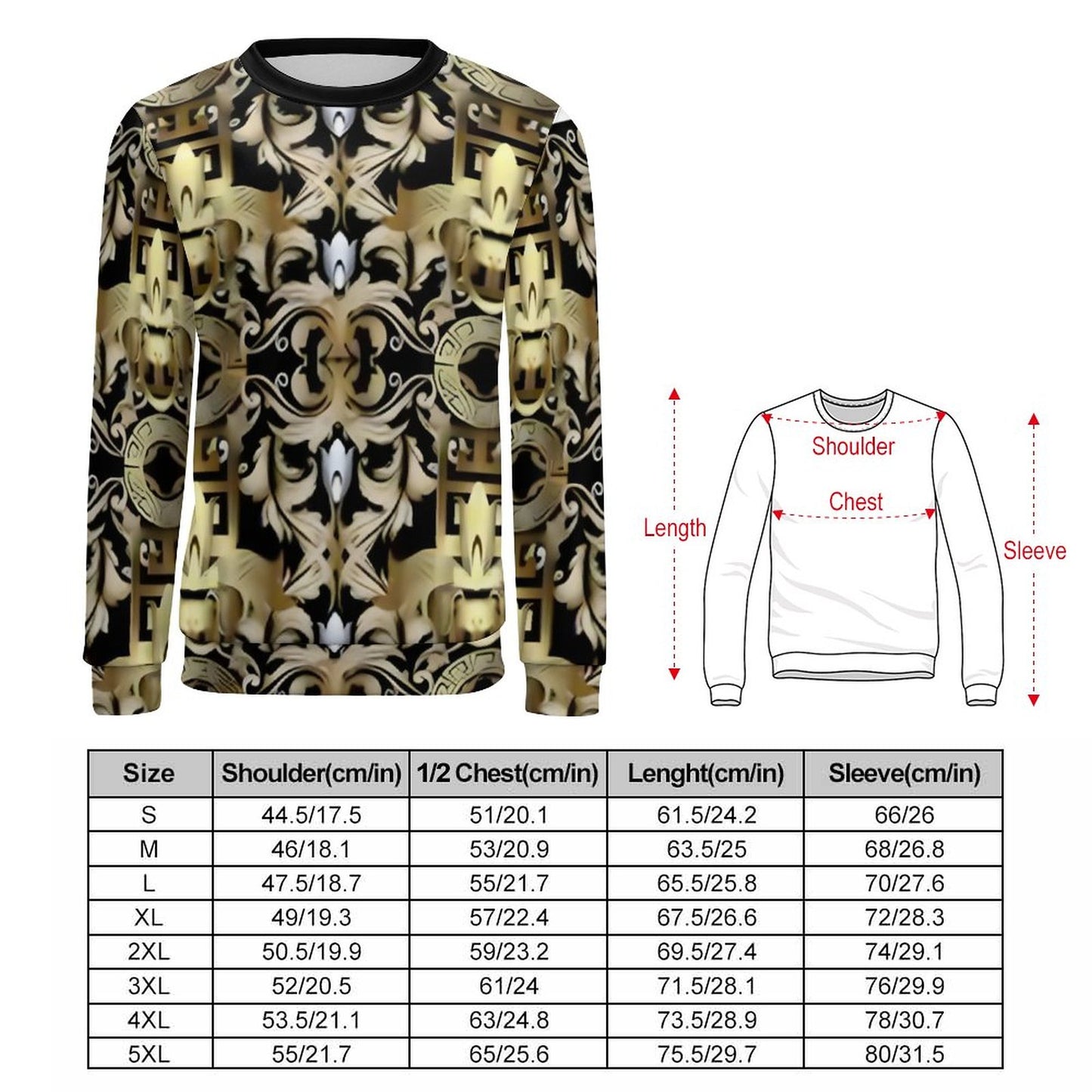 250gsm Round Neck Men's Sweatshirt 4T35 (All-Over Printing)