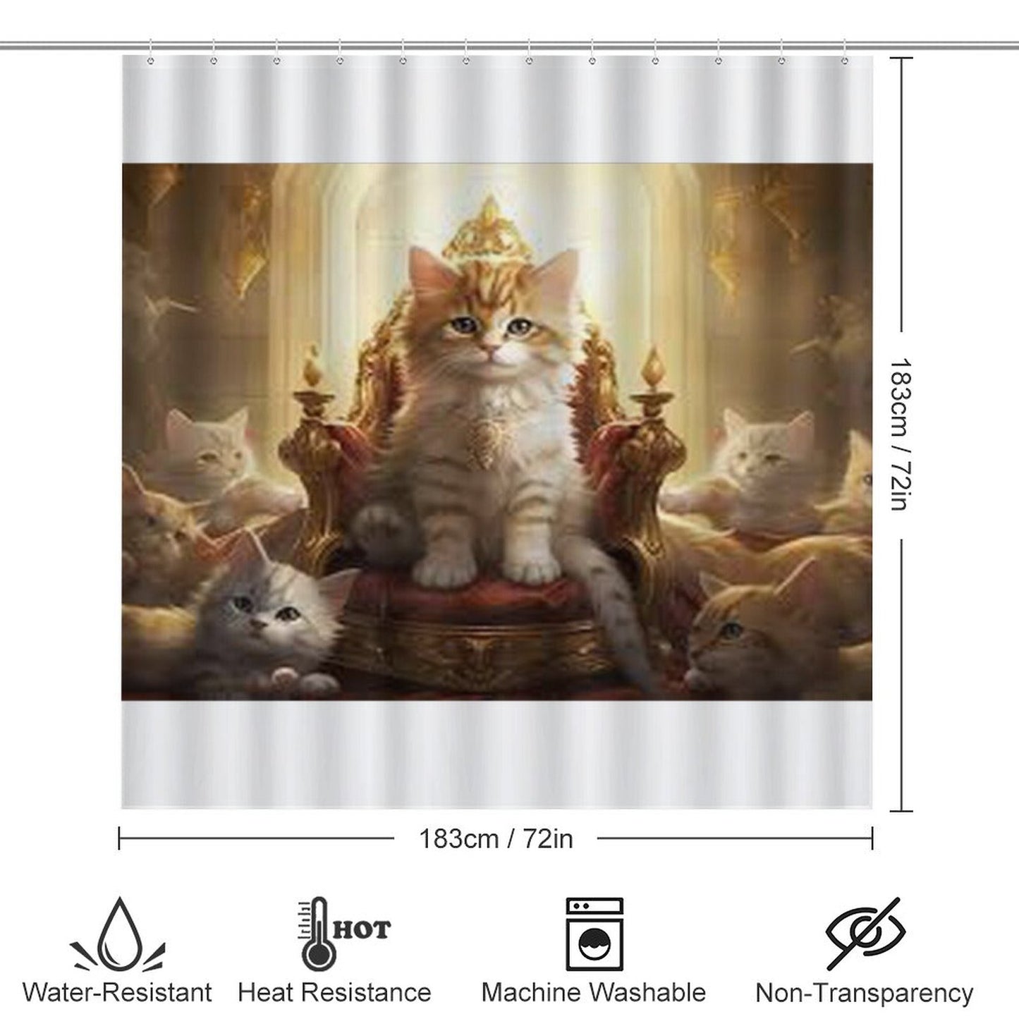 Shower Curtain Set with 3 Rugs