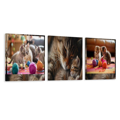 Vertical Multicolor Framed Wall Art-4:5 Aspect Ratio-CAT MAMA & BABIES