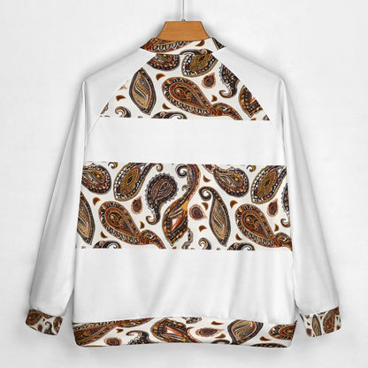 ORANGE PAISLEY Men's Baseball Jacket-*2XS-6XL