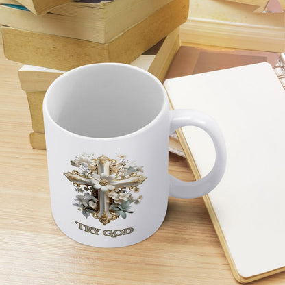 11oz White Mug-TRY GOD