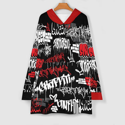 B/R/W GRAFFITI  Blanket Oversized Sweater