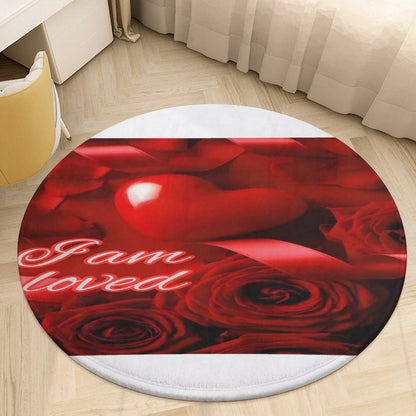 Round Coral Velvet Warm Floor Mat