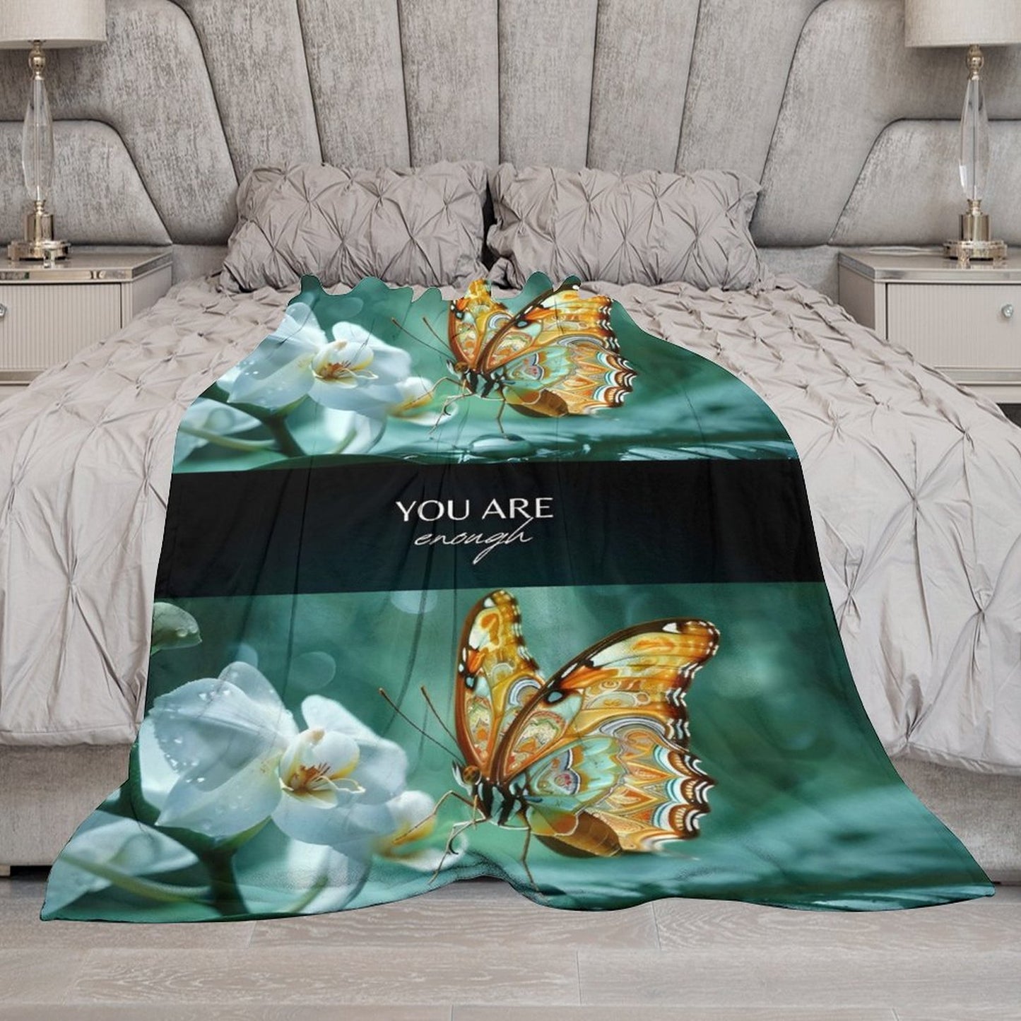 Flannel Blanket-60"x80" (Dual-sided Printing)-YOU ARE ENOUGH