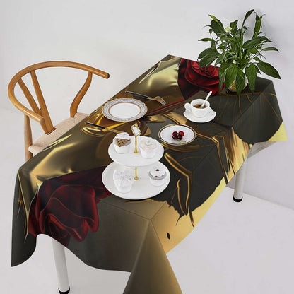 ROSE IN GOLD Rectangle Tablecloth
