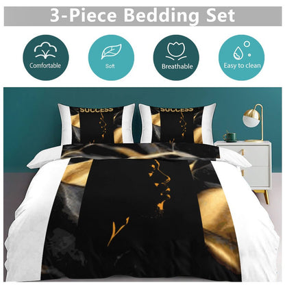 3-Piece Bedding Set-90"x90"/ 229x229cm (Dual-sided Printing)