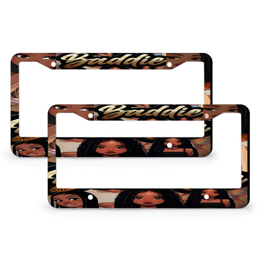 License Plate Frames with 4 Round Holes (1 Pair)