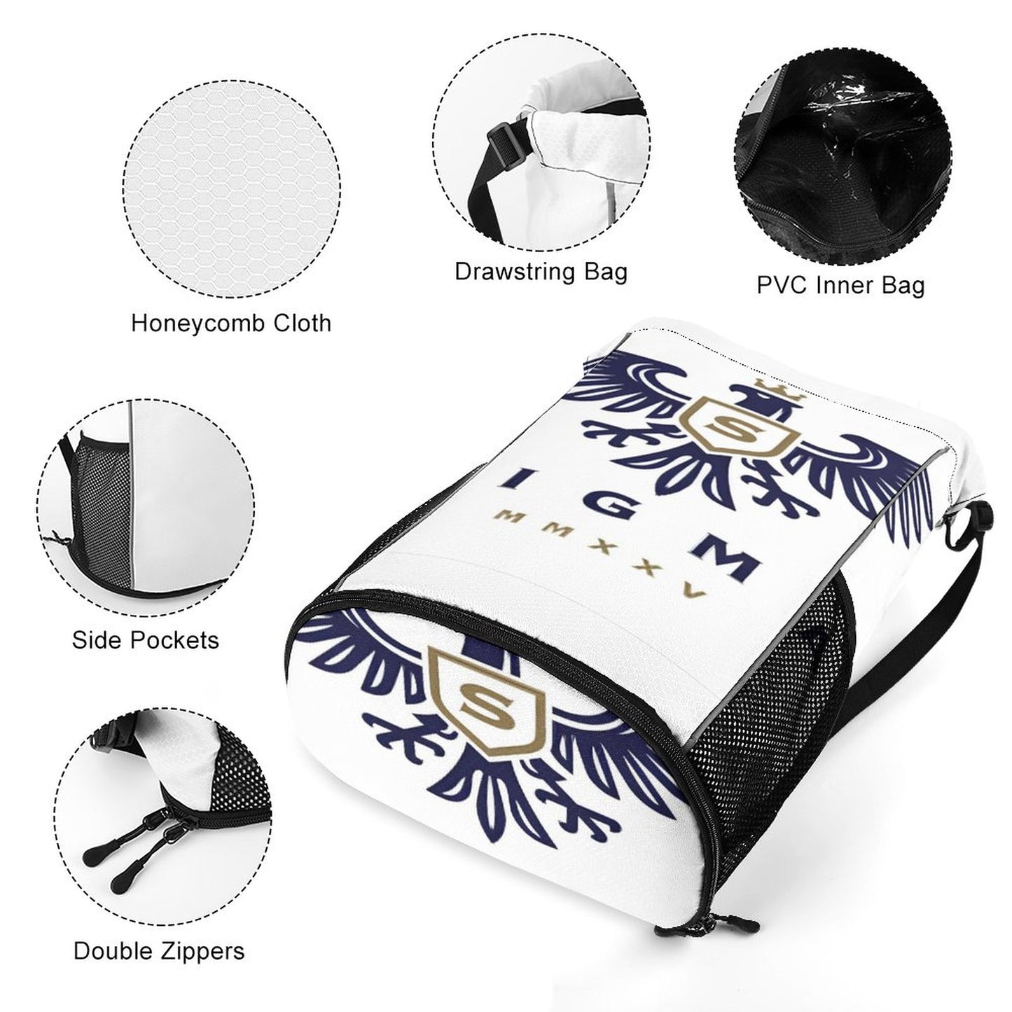 Waffle Cloth Sprots Drawstring Bag (Multi-Sites)