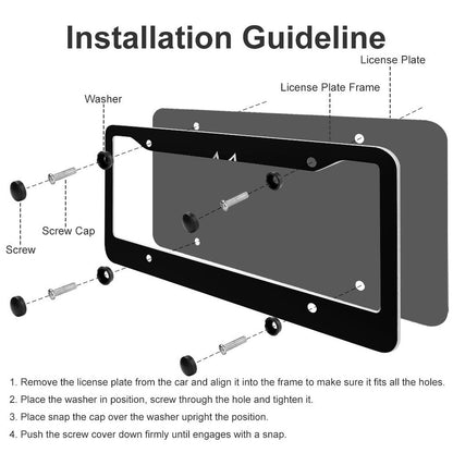 License Plate Frames with 4 Round Holes (1 Pair)