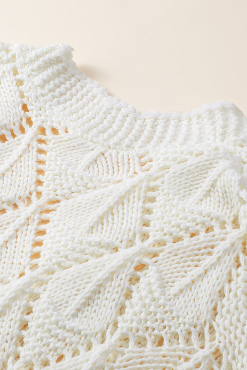 Openwork Open Front Long Sleeve Cardigan-S-XL