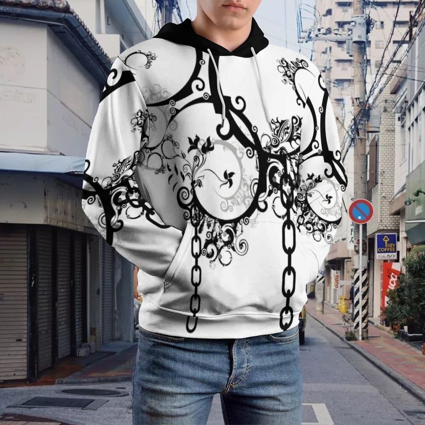 230gsm Men's Cool Hoodie with Double-layer Cap (All-Over Printing)