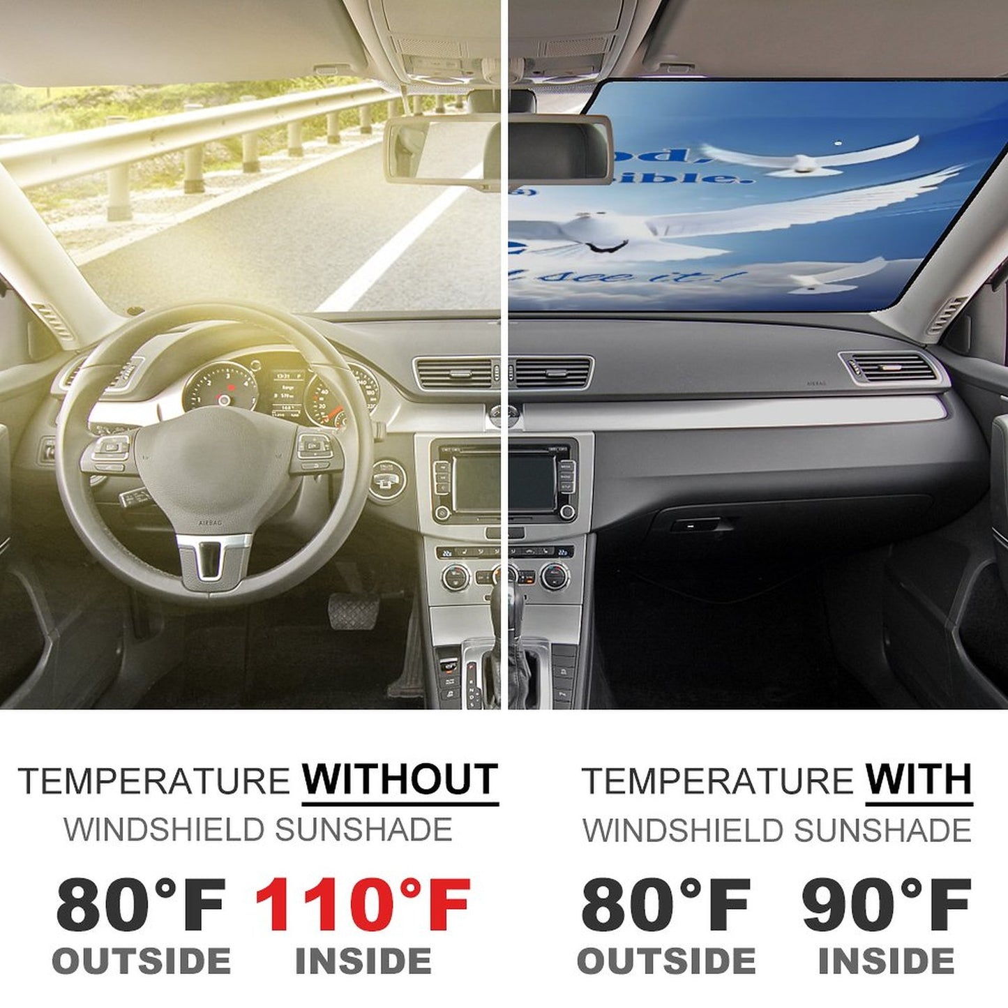 Car Cool with Sun Shades-BELIEVE