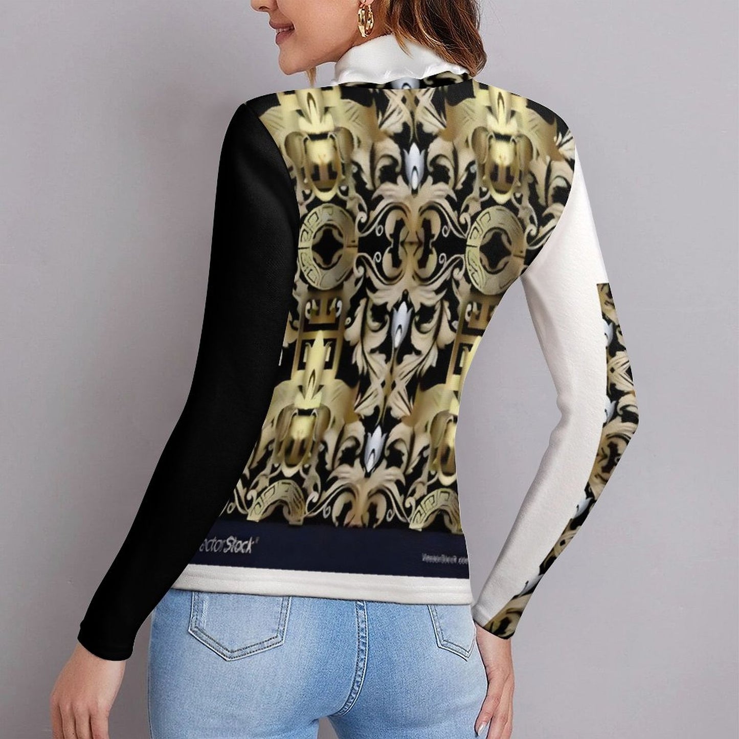 Women Long Sleeve Turtleneck Sweater MY08 (All-Over Printing)
