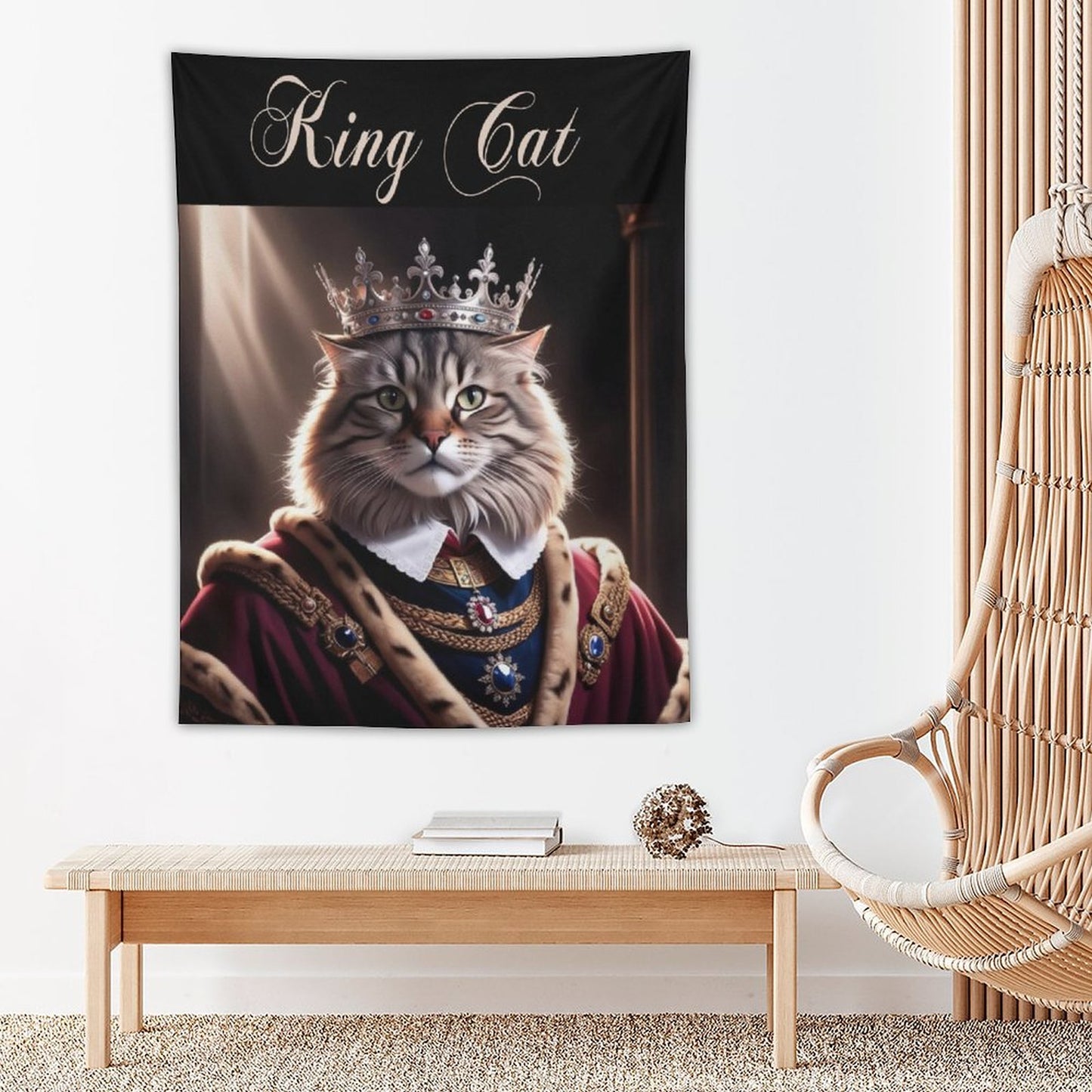 Wall Art with Vertical Tapestry