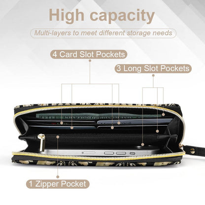 Leather Wallet with Wristlet Strap
