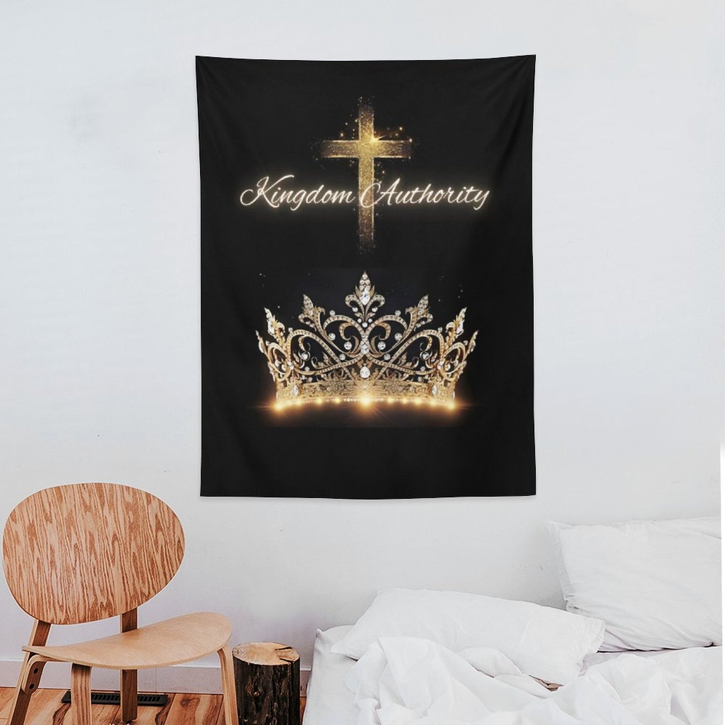 Wall Art with Vertical Tapestry