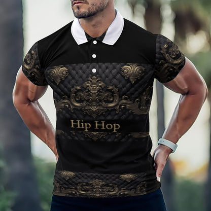 Custom Polo Shirts with All-Over printing Design Straight B612