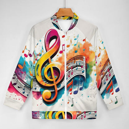 MUSIC GRAFFITI Raglan Zipper Jacket-SMALL-5XL