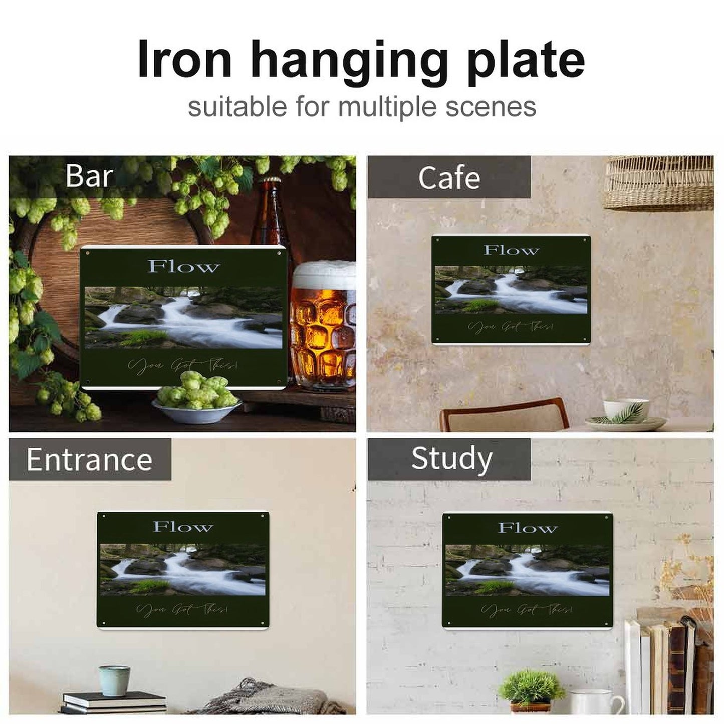 Horizontal Personalized Metal Wall Art Tin Sign-5.5"x7.9"/14x20cm