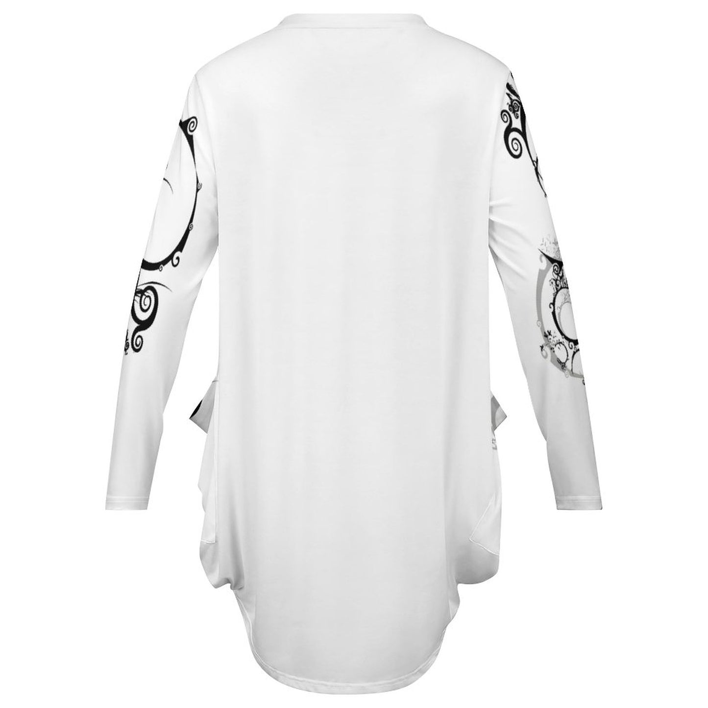 Loose Long-sleeve Dress with Pockets (All-Over Printing)