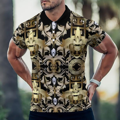 Custom Polo Shirts with All-Over printing Design Straight B612