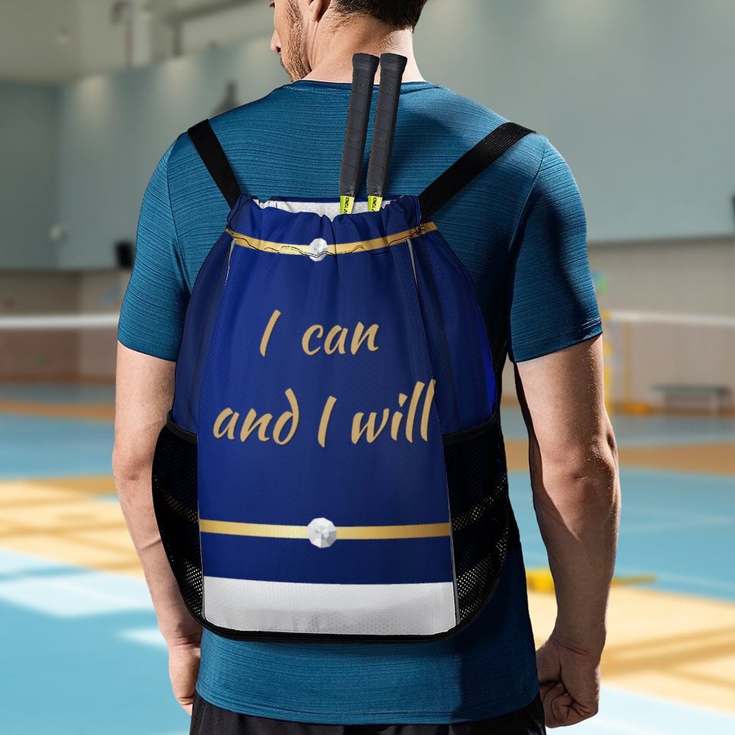 Waffle Cloth Sprots Drawstring Bag (Multi-Sites)