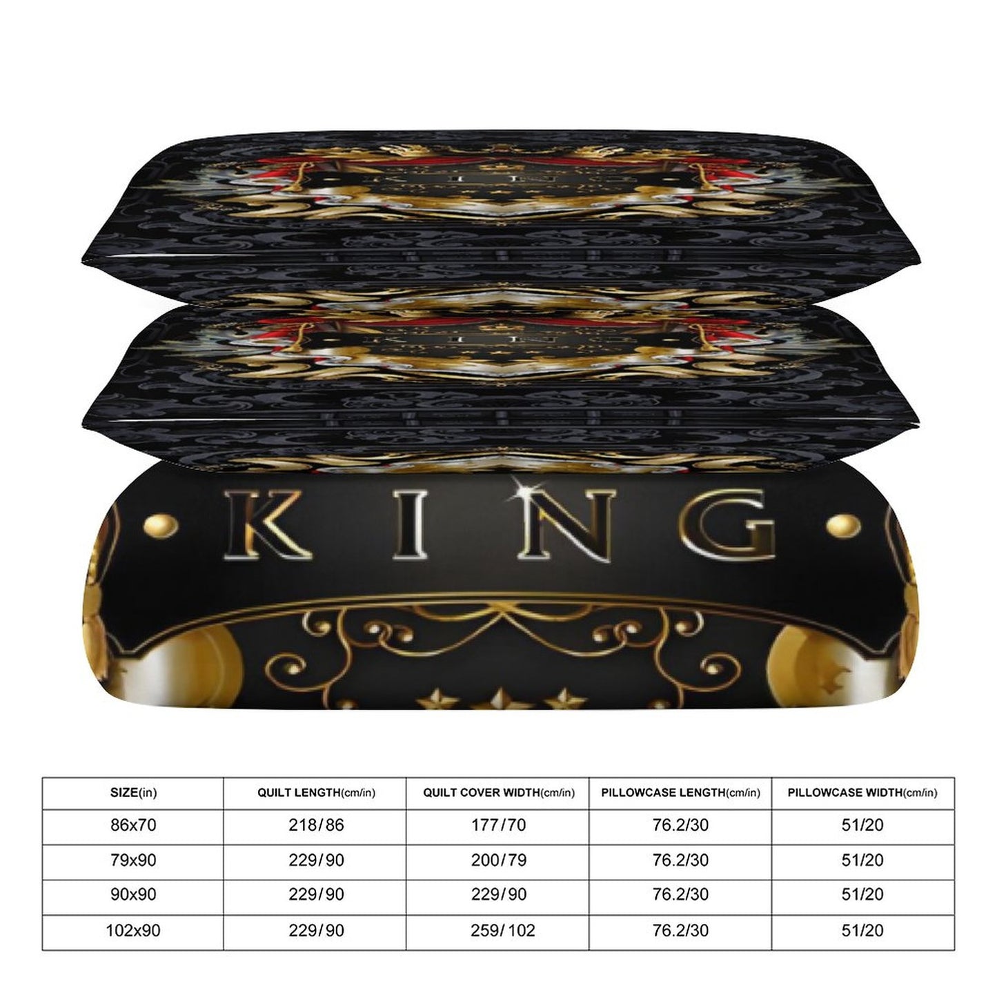 3-Piece Bedding Set-86"×70"/ 218×177cm (Dual-sideded Printing)