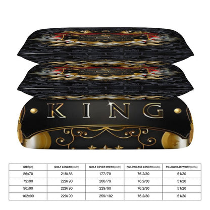 3-Piece Bedding Set-86"×70"/ 218×177cm (Dual-sideded Printing)