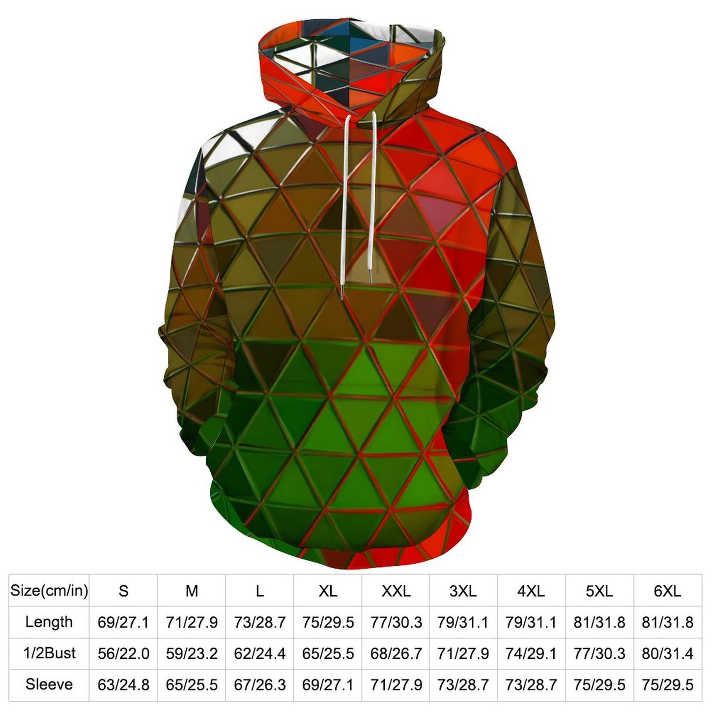 GLASS PRISM Men's Cool Hoodie with Double-layer Cap-SMALL-6XL