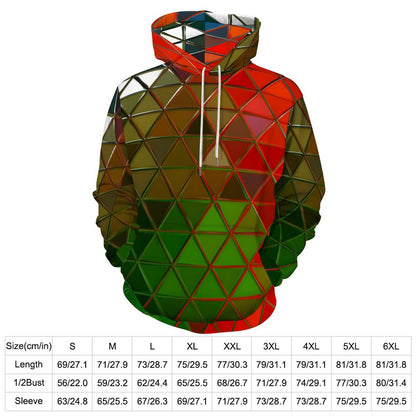 GLASS PRISM Men's Cool Hoodie with Double-layer Cap-SMALL-6XL