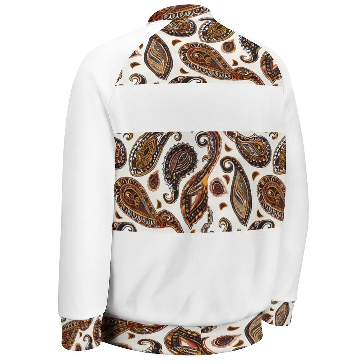 ORANGE PAISLEY Men's Baseball Jacket-*2XS-6XL