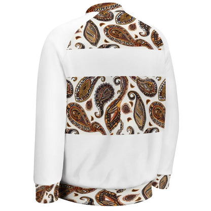ORANGE PAISLEY Men's Baseball Jacket-*2XS-6XL