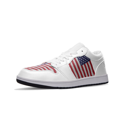 USA FLAG Unisex Low Top Leather Sneakers