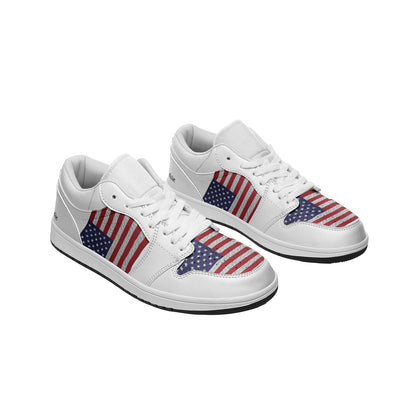 USA FLAG Unisex Low Top Leather Sneakers
